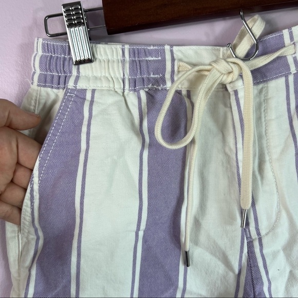 NWT American Eagle Outfitters Purple Stripe Cotton Drawstring Shortie Shorts XS - Picture 4 of 11